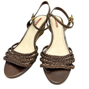 Prada Size 40 (8.5 US) Brown Leather Wedges